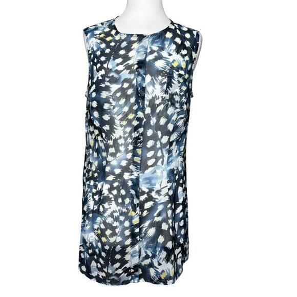 Cabi Sleeveless Sheer Tunic Blue and White Size Medium - Picture 1 of 7